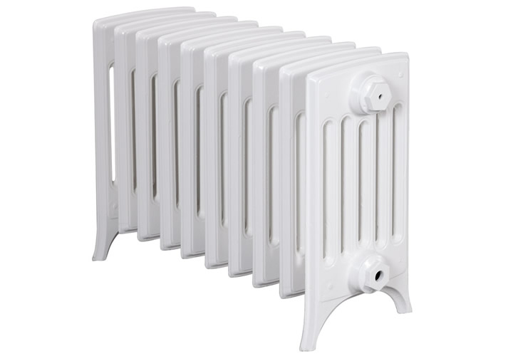 Rathmell 6 Column Cast Iron Radiator in Parchment White - H460mm x W664mm