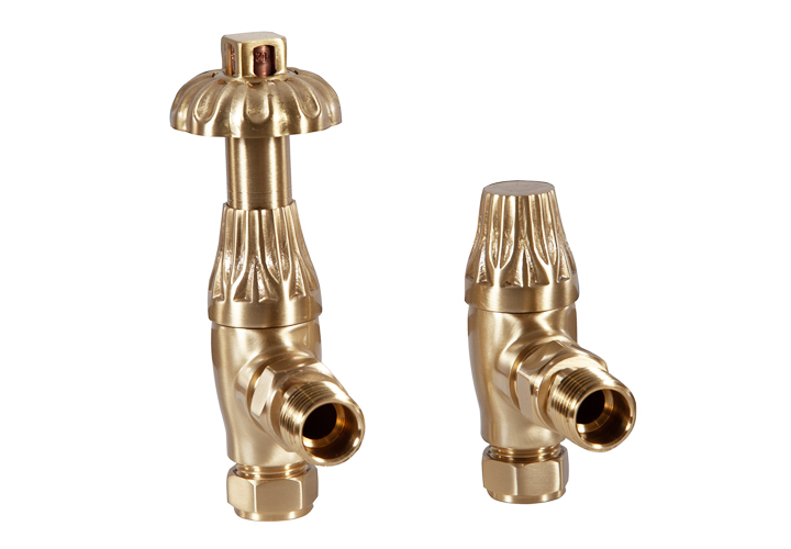 Crocus Wheel 15mm Inlet TRV (Brushed Brass), Lacquered