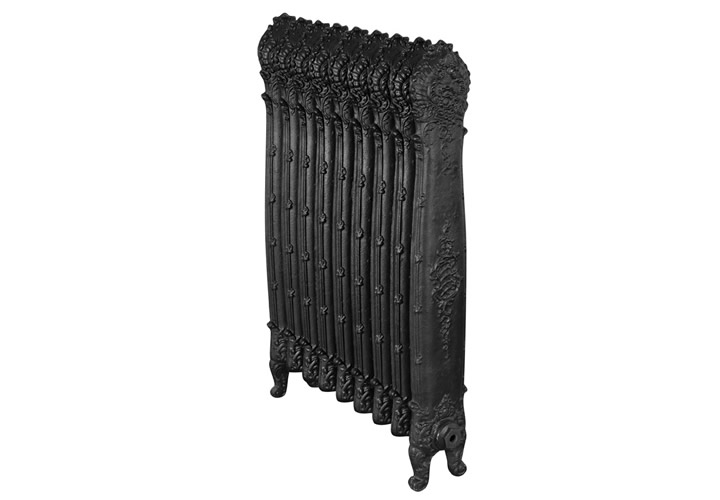 Antoinette 1 Column Cast Iron Radiator In Satin Black - H985mm x 718mm