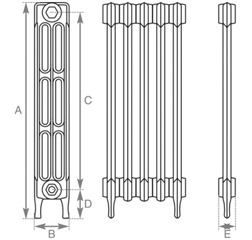 Victorian 3 Column Line Drawing