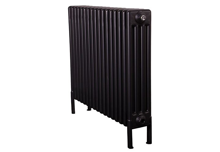 Enderby 4 Column Steel Radiator in Satin Black - H710mm x W768mm