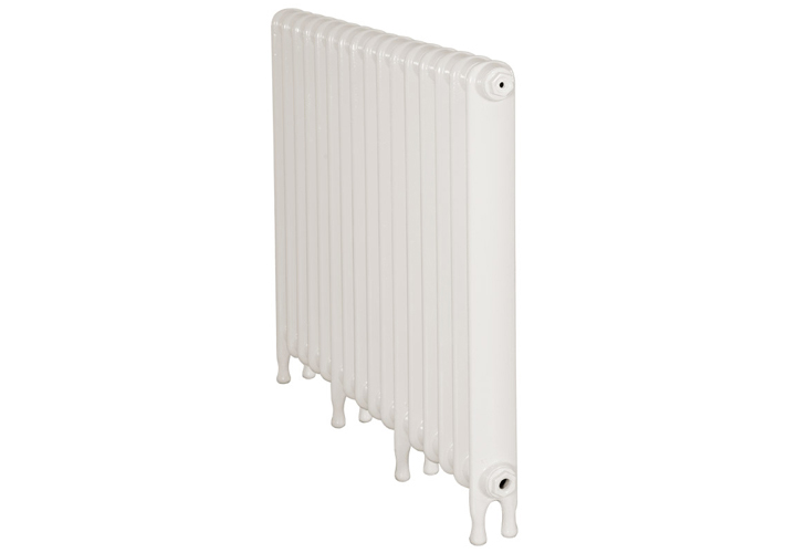 Narrow Eton 1 Column Cast Iron Radiator In Parchment White - H765mm x W834mm