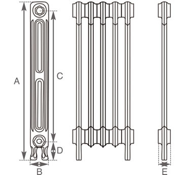 Victorian 2 Column Line Drawing