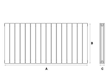 Horizontal Flat Double Radiator 600X1212 Anthracite Dimensions