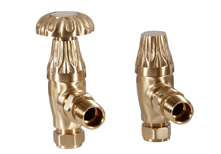 Crocus Wheel Manual Radiator Valve (Brushed Brass),Lacquered