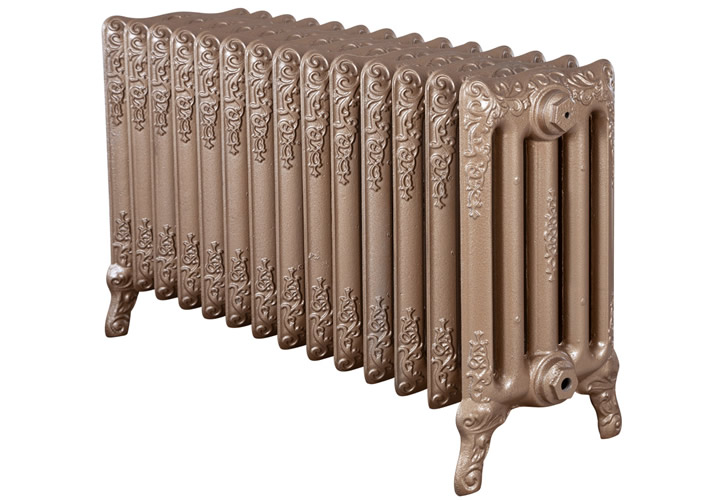 Turin 5 Column Cast Iron Radiator in Hammered Gold - H600mm x W1112mm