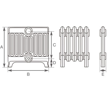 Victorian 9 Column Line Drawing