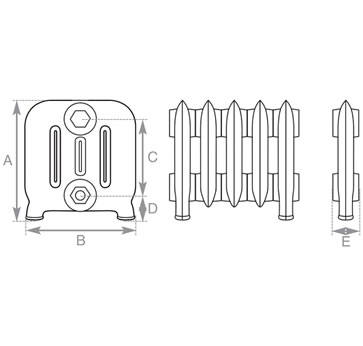 Duchess 4 Column Line Drawing