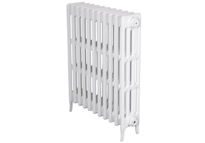 Victorian 4 Column Cast Iron Radiator in Parchment White - H810mm x W705mm