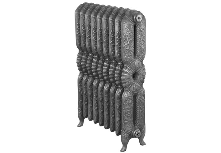 Ornate 2 Column Hand Burnished Cast Iron Radiator - H940mm x W664mm