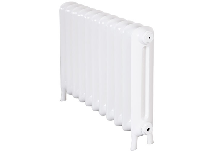 Princess 2 Column Parchment White Cast Iron Radiator - H610mm x W859mm